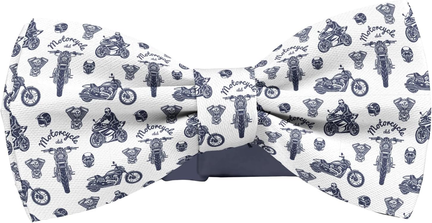 Adjustable Pre-tied bow tie for Men (Motorcycle Pattern) Elegant Cute Bowties for Dogs Cats Pets
