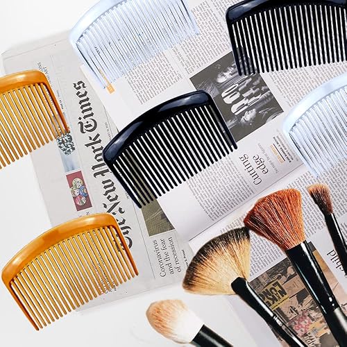 Miniatura 6 de Juego de 18 peines de plástico para el cabello lateral francés, accesorios con 11 dientes para múltiples peinados, niñas y mujeres (negro,