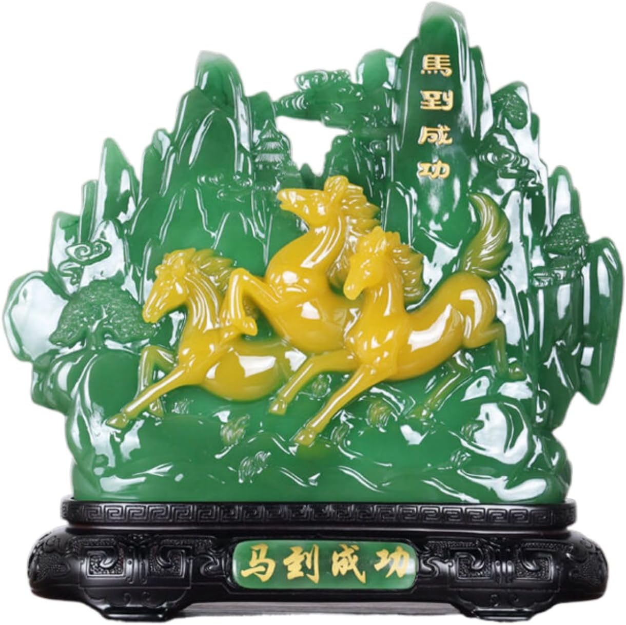 寿山石马到成功马摆件 Feng Shui Figurine Home Office Decor Chinese Gifts 客厅电视柜玄关酒柜装饰摆设工艺品乔迁礼物 9288