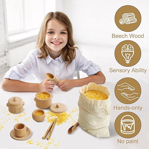 Miniatura 5 de Beright Juguetes sensoriales Montessori para niños pequeños, herramientas sensoriales con bolsa de almacenamiento para trabajo de transferencia y