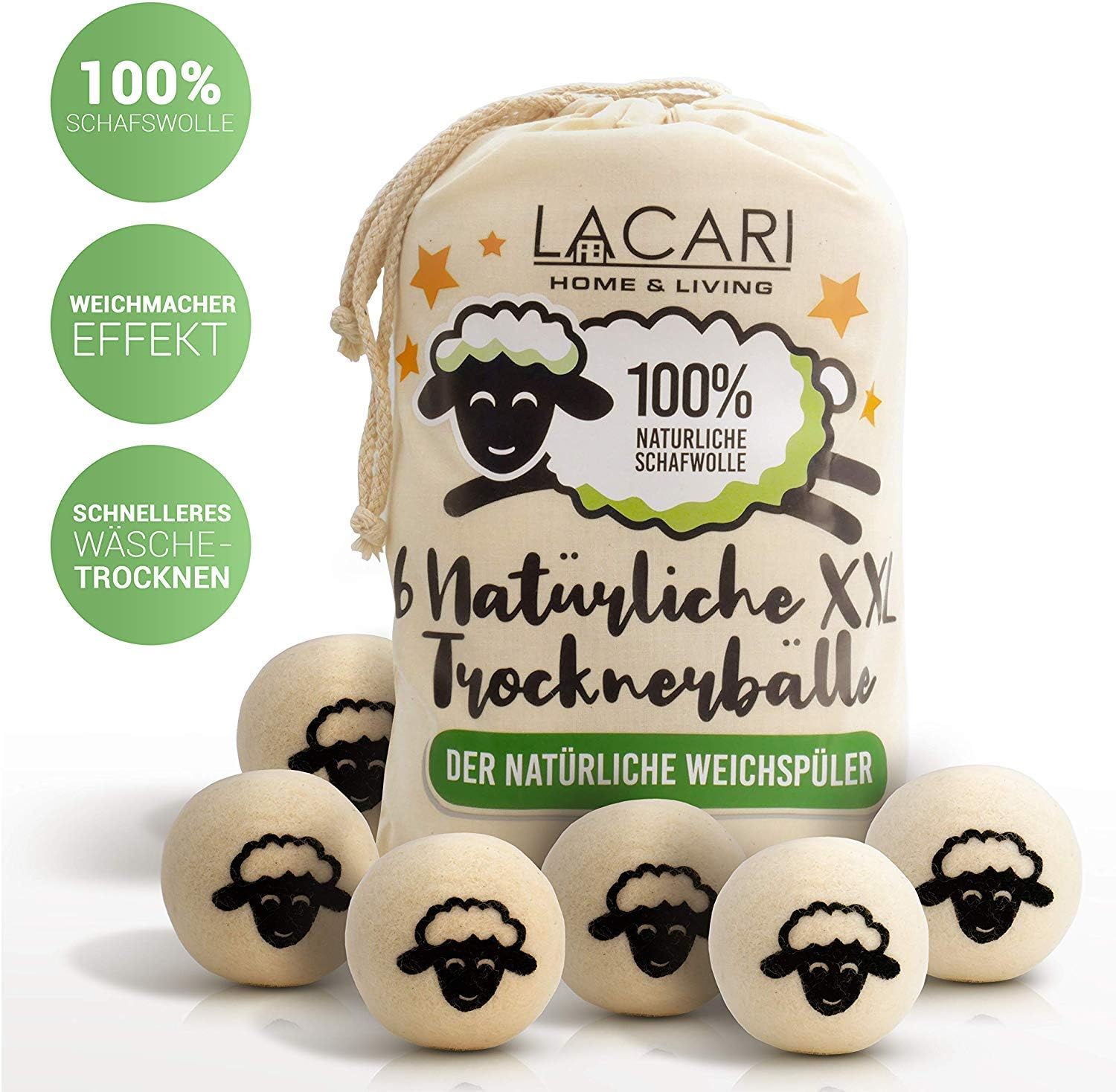 palla asciugabiancheria in lana per pannolini