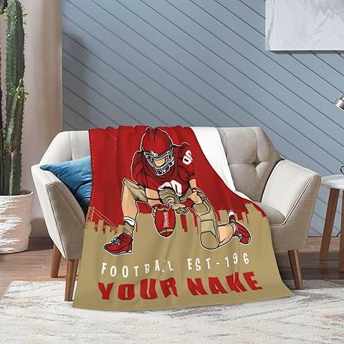 Miniatura 8 de Jitviuzz Manta personalizada con nombre y números, manta personalizada de San Francisco para fanáticos del fútbol, regalo ideal para jugadores de