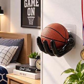 Hand Shaped Ball Holder Wall Mount Adhesive Rack for Baseball, Soccer