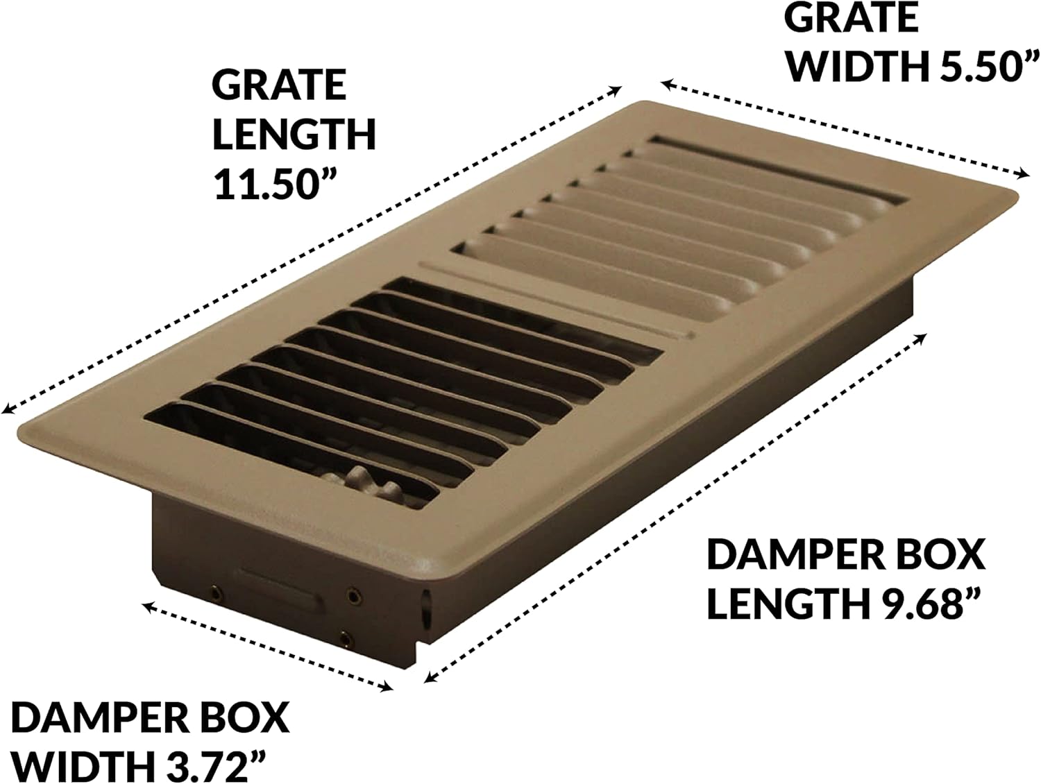 Decor Grates PG410-BWN-8 Pro Grates Steel Floor Register, ‎4x10 Inches, Brown