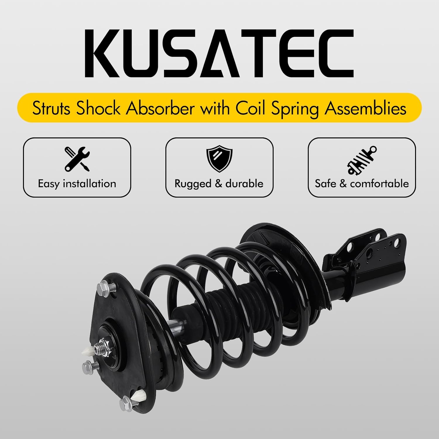 KUSATEC Front Pair Complete Struts Shock Absorber fit for Buick LeSabre Cadillac DeVille 2000-2005; Oldsmobile Aurora 2001-2003, 171685 Left/Right Struts with Coil Spring Assemblies