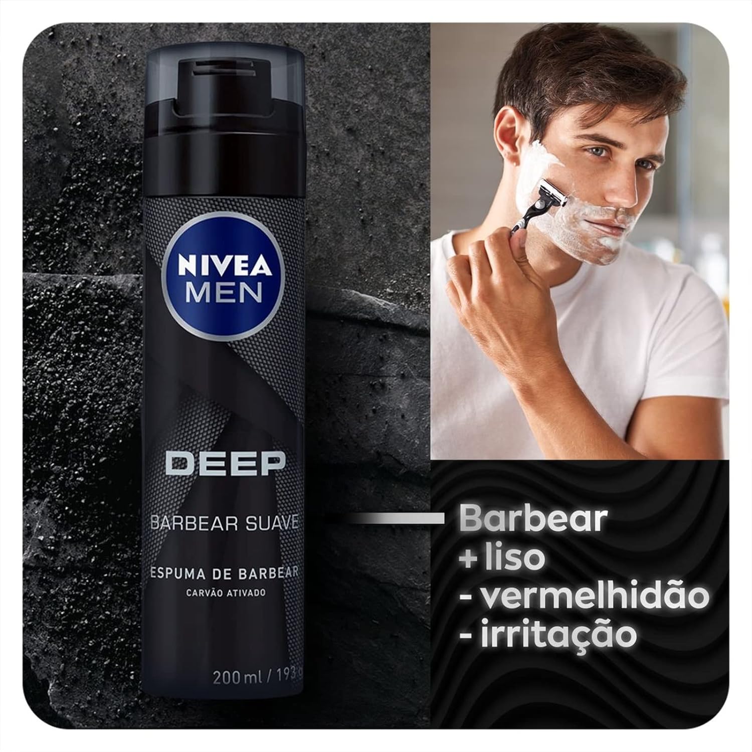 NIVEA MEN Espuma de Barbear Deep 200ml – Com carvão ativado em sua fórmula, promove um barbear suave e ainda deixa a sensação de frescor e limpeza por mais tempo em promoção! Veja a oferta e mais achadinhos de Pré e Pós Barbear 2 Hoje é o melhor dia para comprar NIVEA MEN Espuma de Barbear Deep 200ml – Com carvão ativado em sua fórmula, promove um barbear suave e ainda deixa a sensação de frescor e limpeza por mais tempo com aquele preço maroto! Promoção! Aproveite a oferta! 2