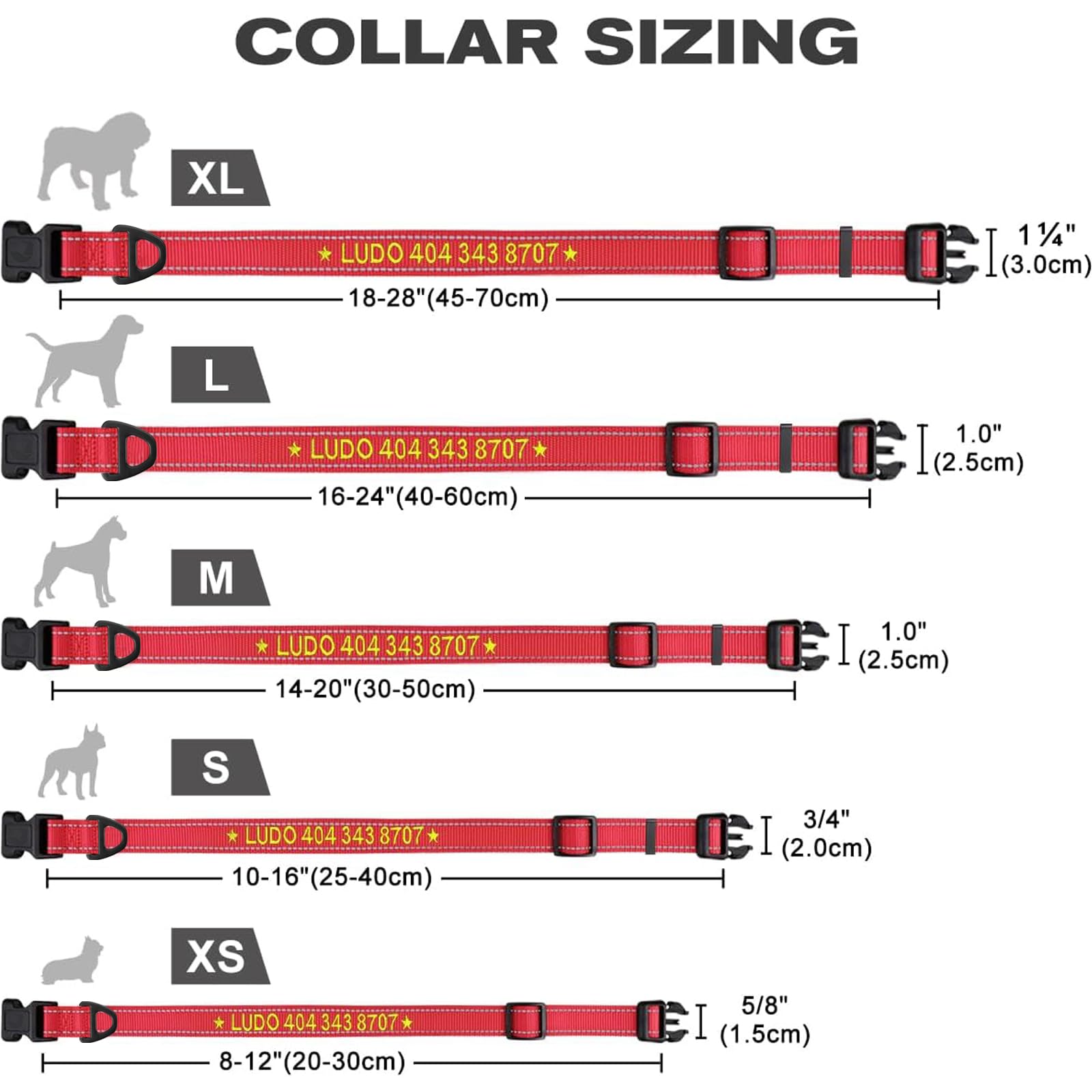 Collare Cane Personalizzato, Ricamato Con Nome E Numero Di Telefono Per - Foto 10