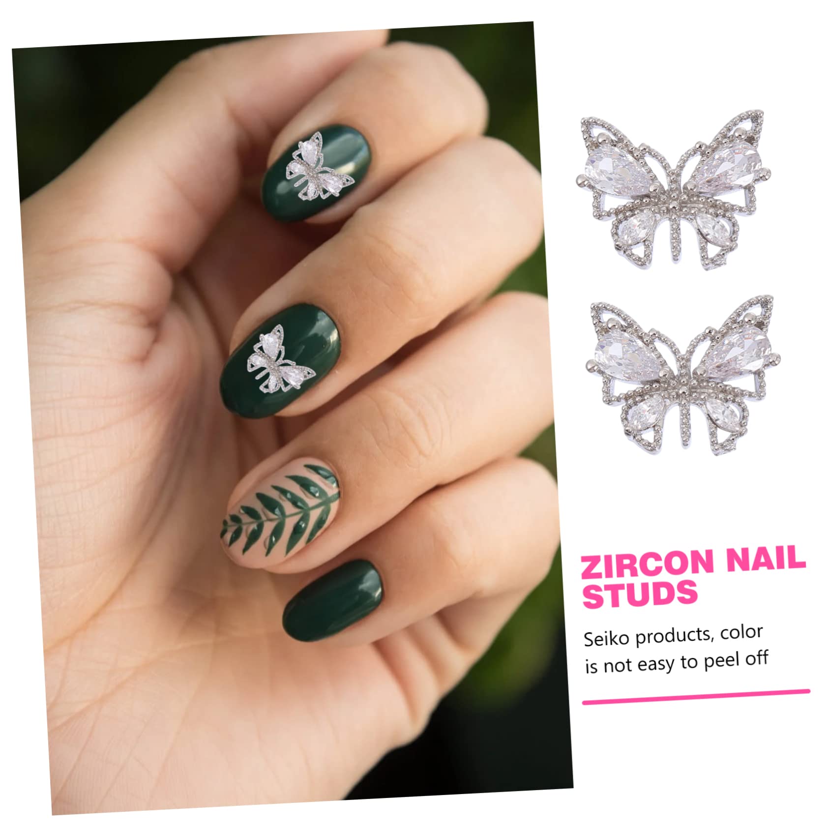 Ipetboom Zircon Jewelry Nail Art Studs 3pcs Set Butterfly Knot Nail Decals Fashion DIY Manicure Charms Sparkling for