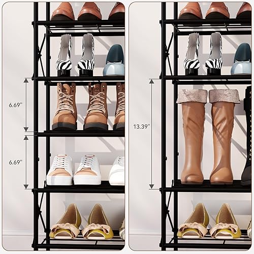 Miniatura 6 de IBUYKE Zapatero de 10 niveles, organizador de almacenamiento de zapatos de gran capacidad para 40 pares de zapatos, estante de almacenamiento de