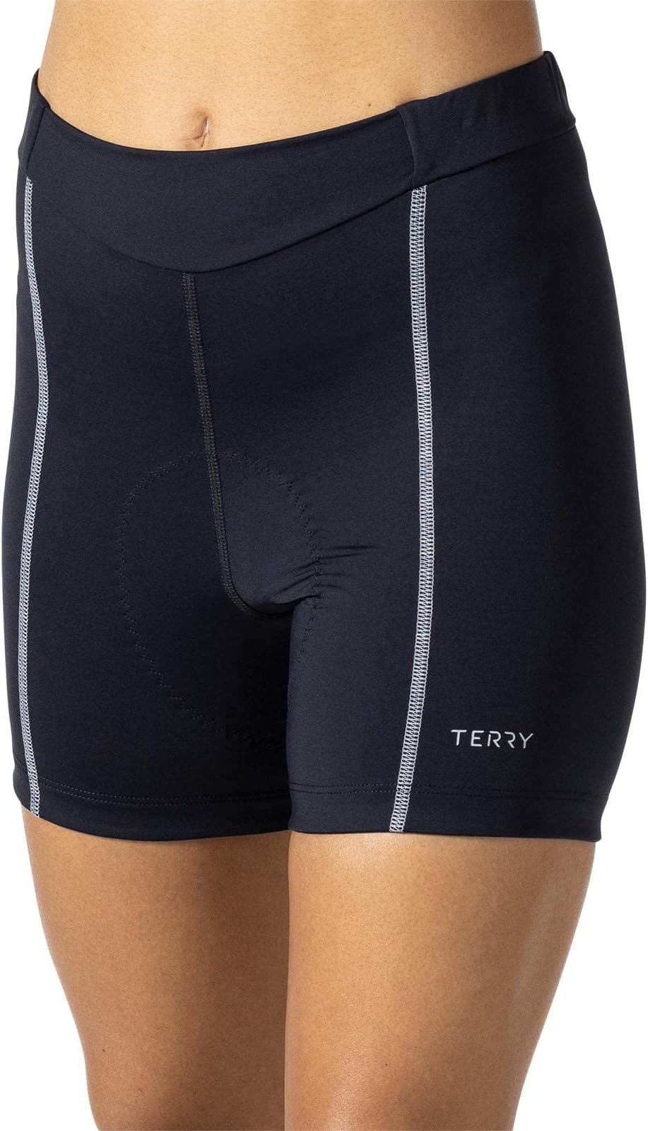 Terry Bella Bike Shorts, 5 Inch Inseam Cycling Shorts for Women, Silicone Leg Band & Padded Bike Shorts