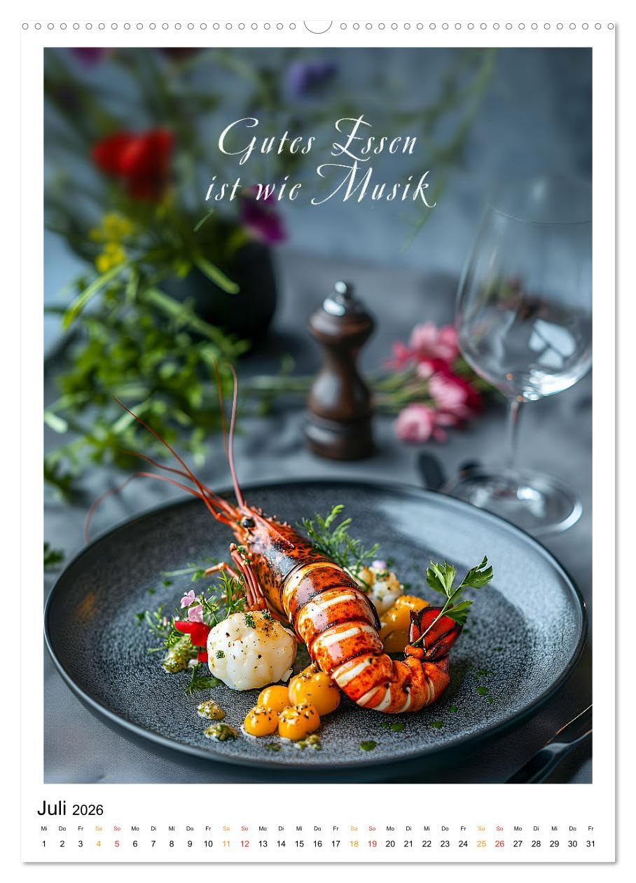 Coole Sprüche für Gourmets (hochwertiger Premium Wandkalender 2026 DIN A2 hoch), Kunstdruck in Hochglanz: Eine kulinarische Reise mit einem Hauch von Inspiration. (CALVENDO Lifestyle)