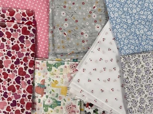 Assorted Polycotton Plain and Designs Fabric Material Waste Offcuts 500g