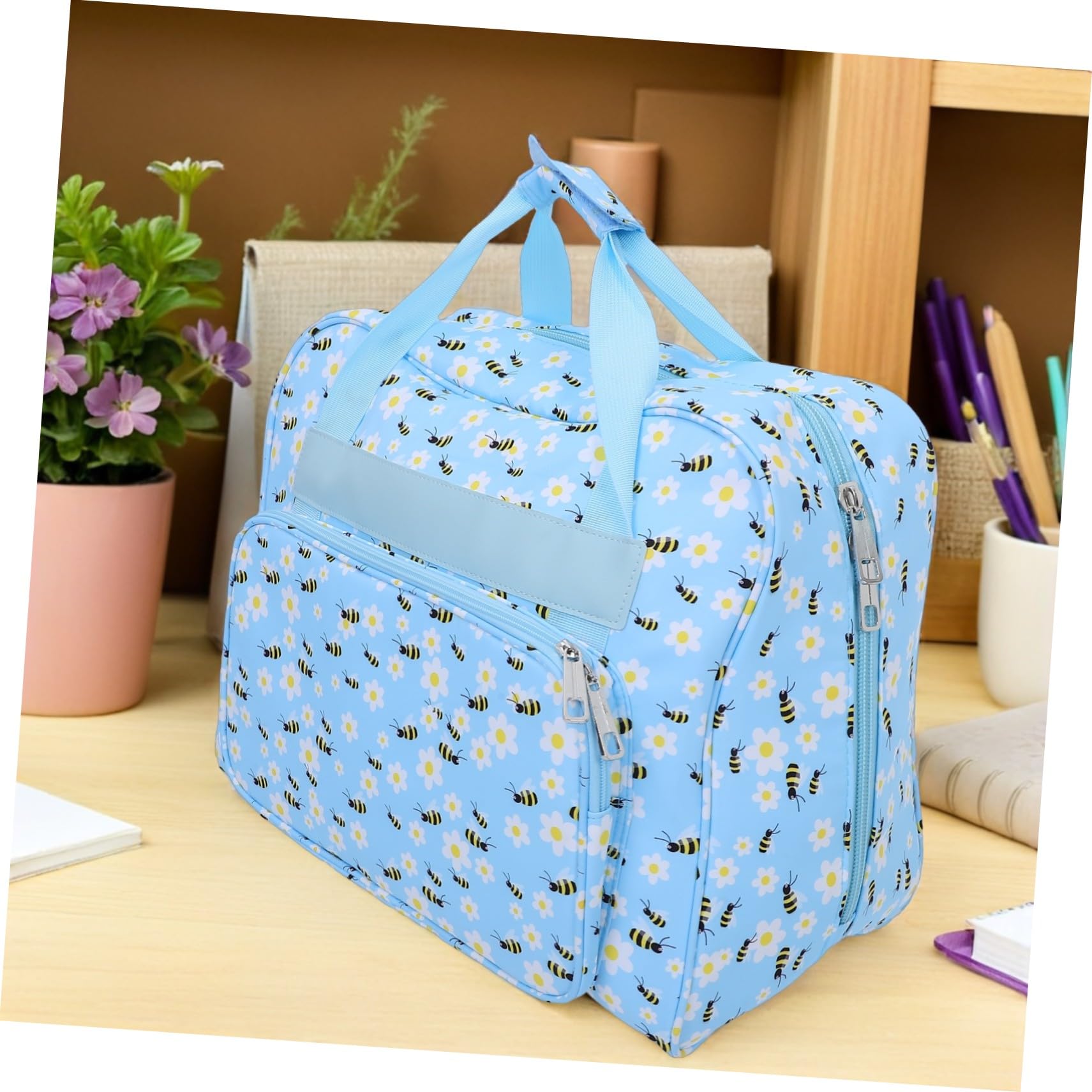 Sac de Machine à Coudre Portable Sac de Voyage à Couture Tissu Oxford 600d Ciel Bleu