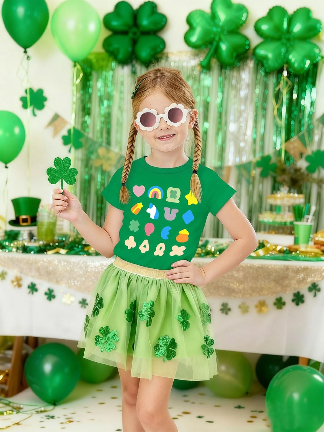 Kids St Patricks Day Shirt Boys Girls Shamrock Clover Shirts Irish St Paddys Day Short Sleeve Tee Tops 2-6T - Image 5