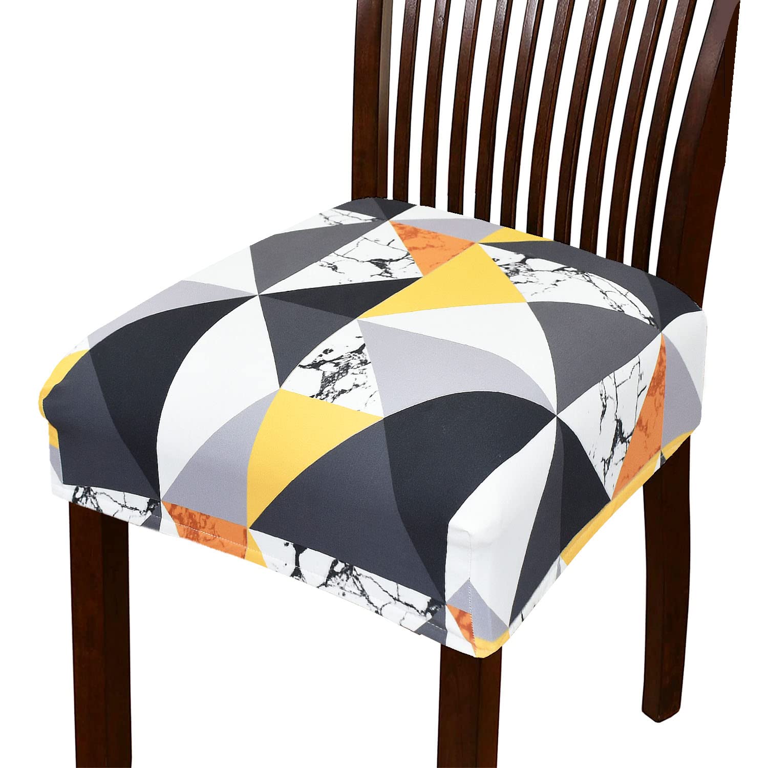 Magical Universal Dining Chair seat Cover Set of 4 Seater pcs are Easily Washable Strechable and Comfortable for Dining Room Home Decor Slip Cover P.2 (Set of 4, Yellow Check)-image-23