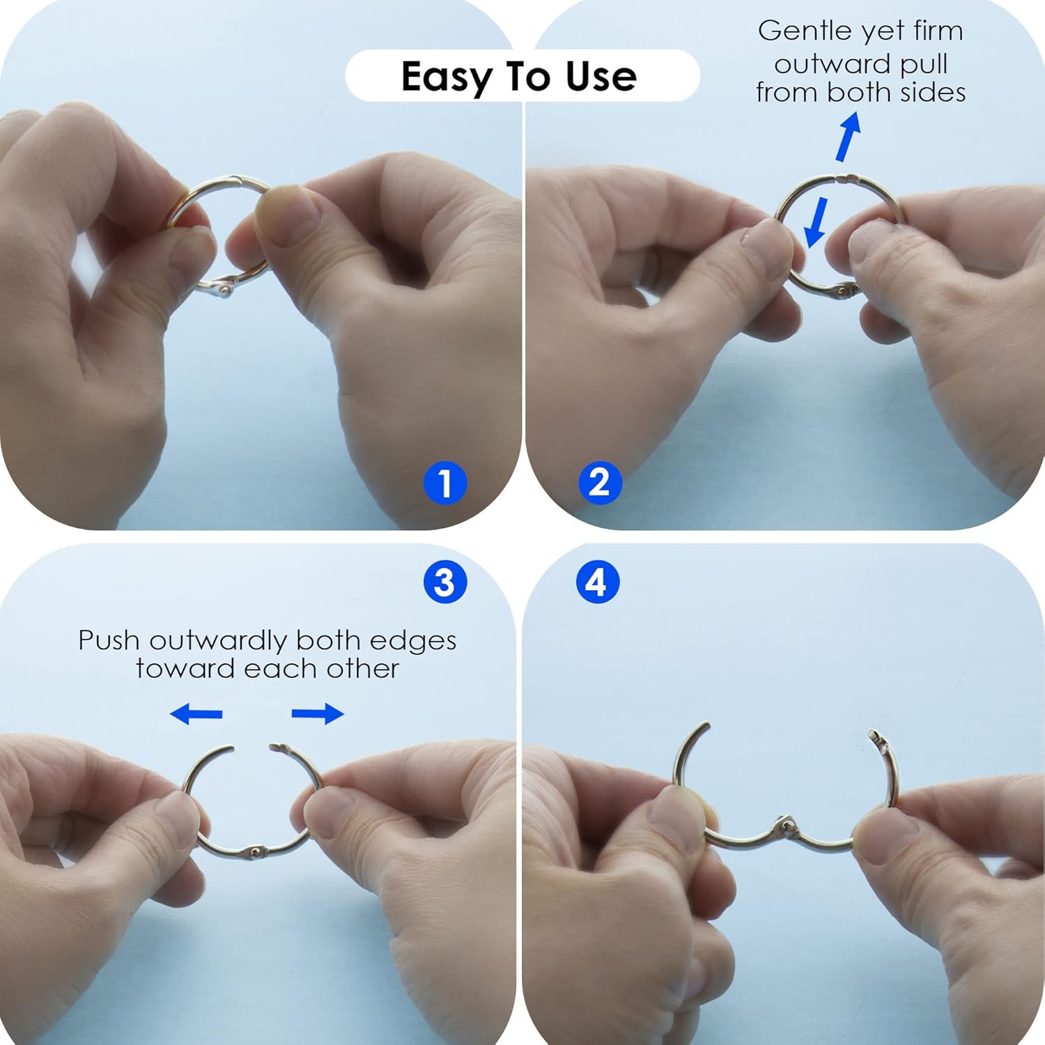 BAZIC Loose Leaf Binder Ring 1", Book Rings Binder Rings, Nickel Plated Steel Metal Ring for Flash Cards, Index Card, Keychain (12/Pack), 1-Pack : Office Products