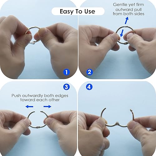 Miniatura 5 de BAZIC - Anillo para carpeta de hojas sueltas de 2 pulgadas, anillos de libros, anillo de metal de acero chapado en níquel para tarjetas flash,