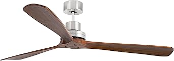 Ventilateur De Plafond Faro Barcelona Lantau - Moteur DC Silencieux - Ø132 Cm - 6 Vitesses - Télécommande - Blanc/pin