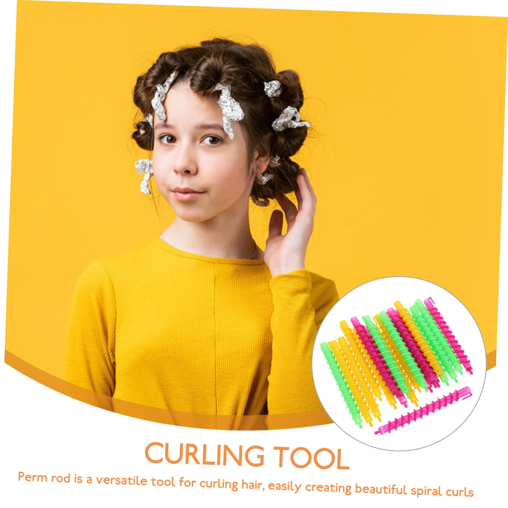 Varillas de Permanente en Espiral Abs para Cabello, 100 Piezas