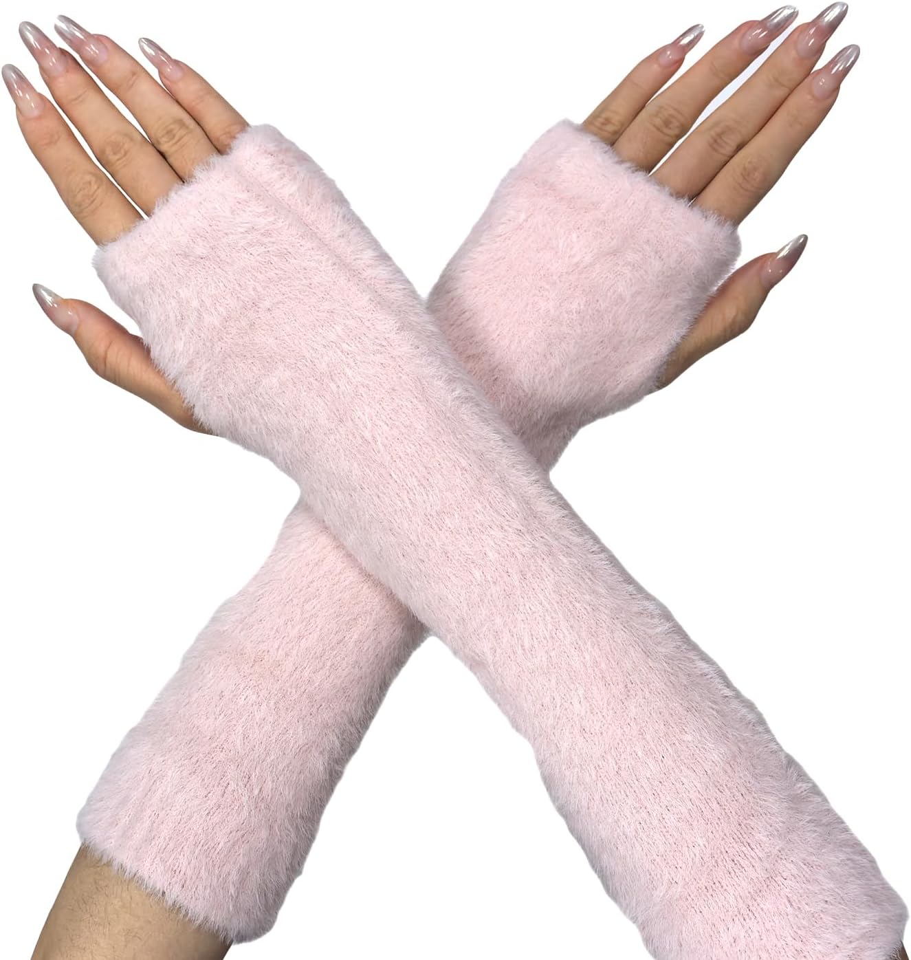 Arm Warmers Fingerless Gloves Women Winter Faux Fur Arm Warmers Wrist Warmers Knit Soft for Women
