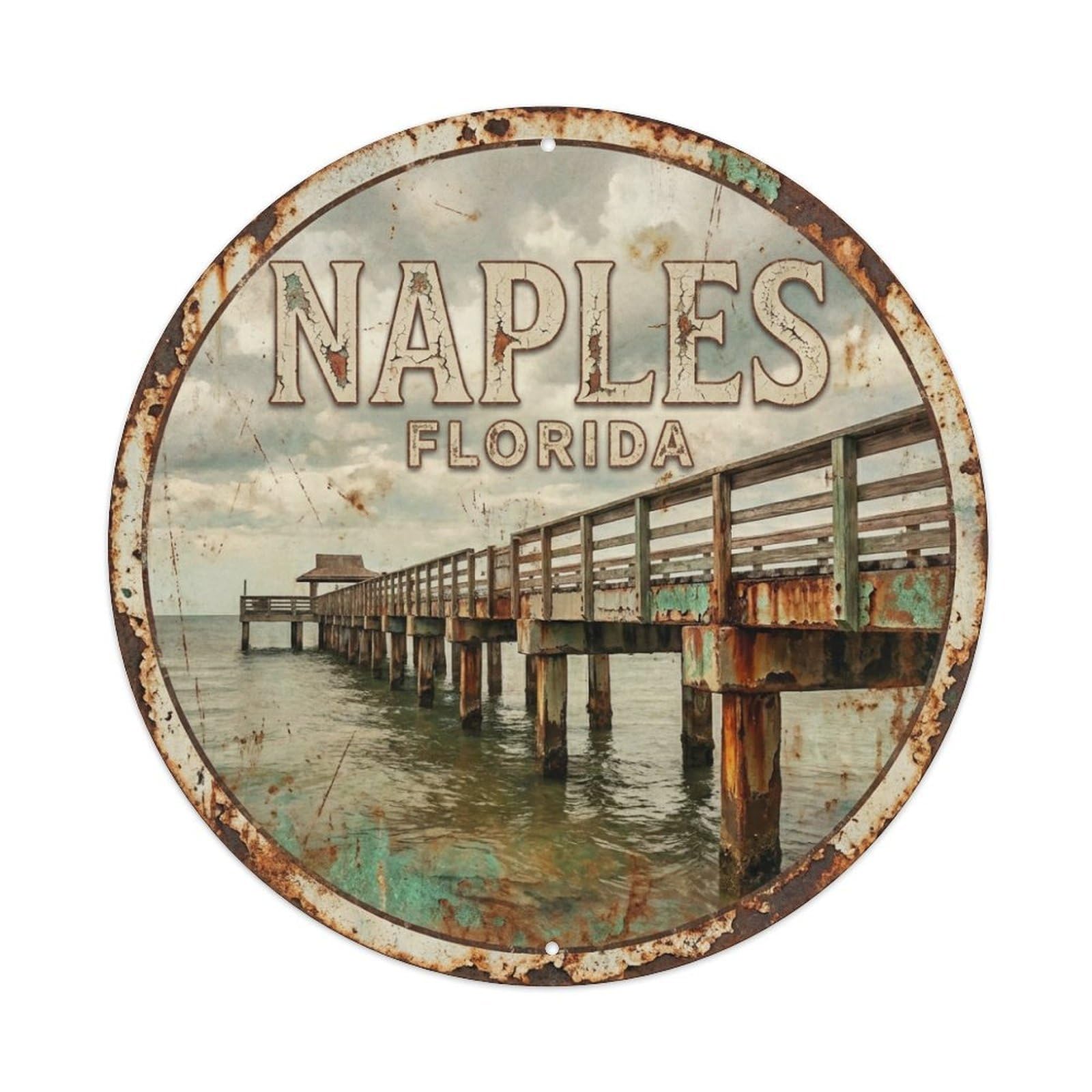 Tgrcjimh Style Metal Tin Sign Usa Retro Travel Naples