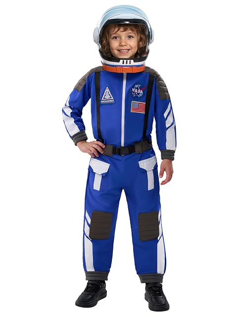 Foto 3 de 7 de Spooktacular Creations Disfraz de astronauta para niños de Halloween, unisex, azul con detalles negros