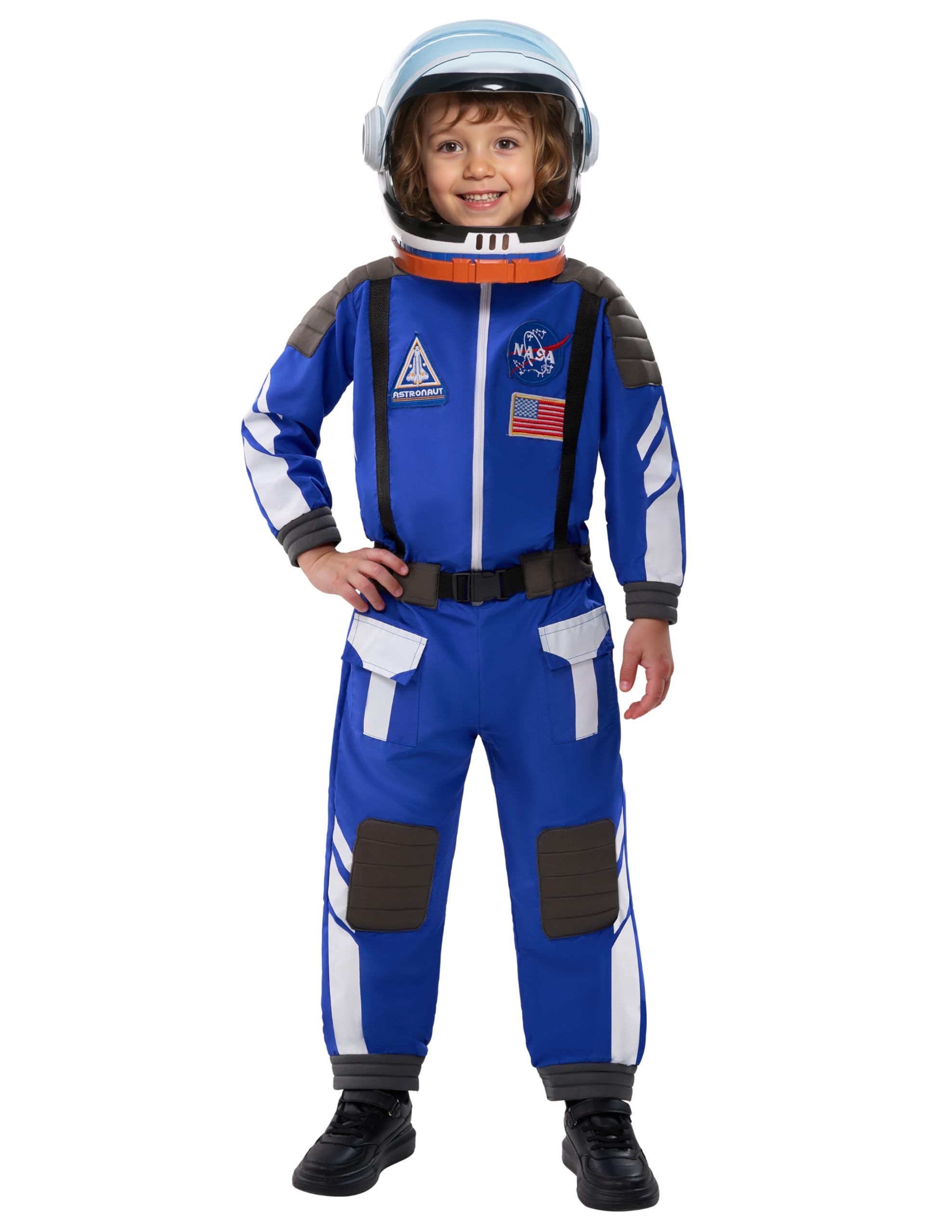 Spooktacular Creations Kostium na Halloween dla dzieci, unisex, niebieski z czarnymi detalami, kostium astronauty na prezent na imprezę