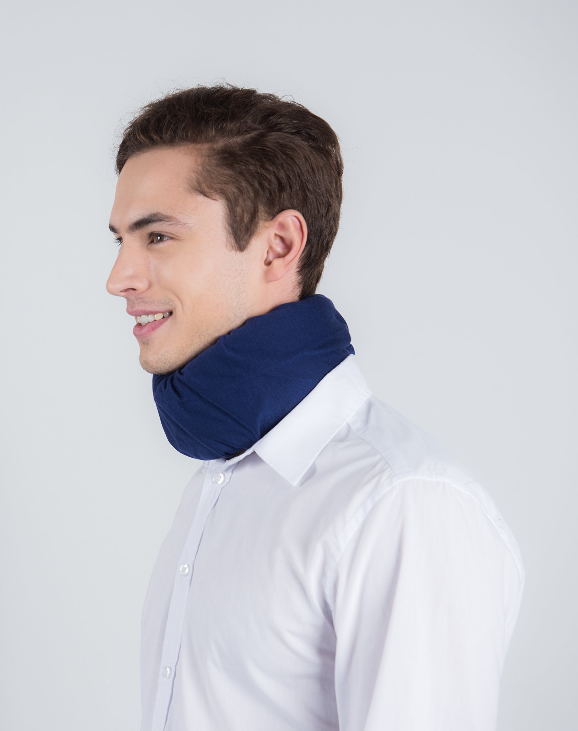 Neck Brace Cover, Extremely Soft on The Skin. Smart & Premium Cover for Cervical Collar, Quality (Silk and Micromodal). Wear Your Neck Brace with Comfort, Discretion & Elegance ! (Indigo Blue)