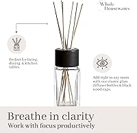 Vista 5 de WHOLE HOUSEWARES Varillas Difusoras Naturales en Botellas de Carrizo Vidrio Transparente para Decoración del Hogar para Cocina y Sala de Estar