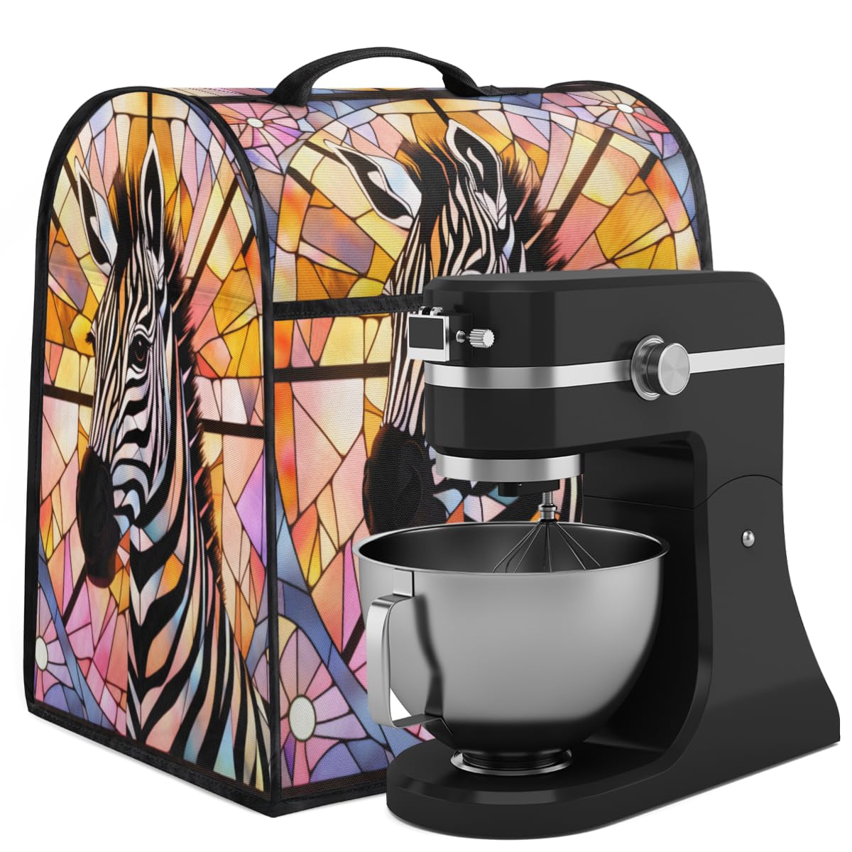 Coffee Maker Cover Glass Painting Zebra Kitchen Appliance Covers Small Appliance Covers Blender Cover Juicer Cover Dust Covers for Kitchen Appliances with Top Handle and Pockets,Washable,C842