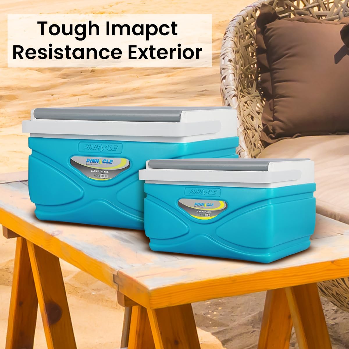 Picnic Cooler – 4.5 Liter Hard Cooler – Coolbox Keeps Contents Cool for 48 Hours – BPA Free Outdoor Cooler – Portable Cooler for Picnics, Grill, Camping (Orange)