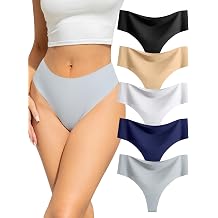 VOENXE Seamless Women Underwear Thongs,High Waisted No Vpl Ladies Knickers