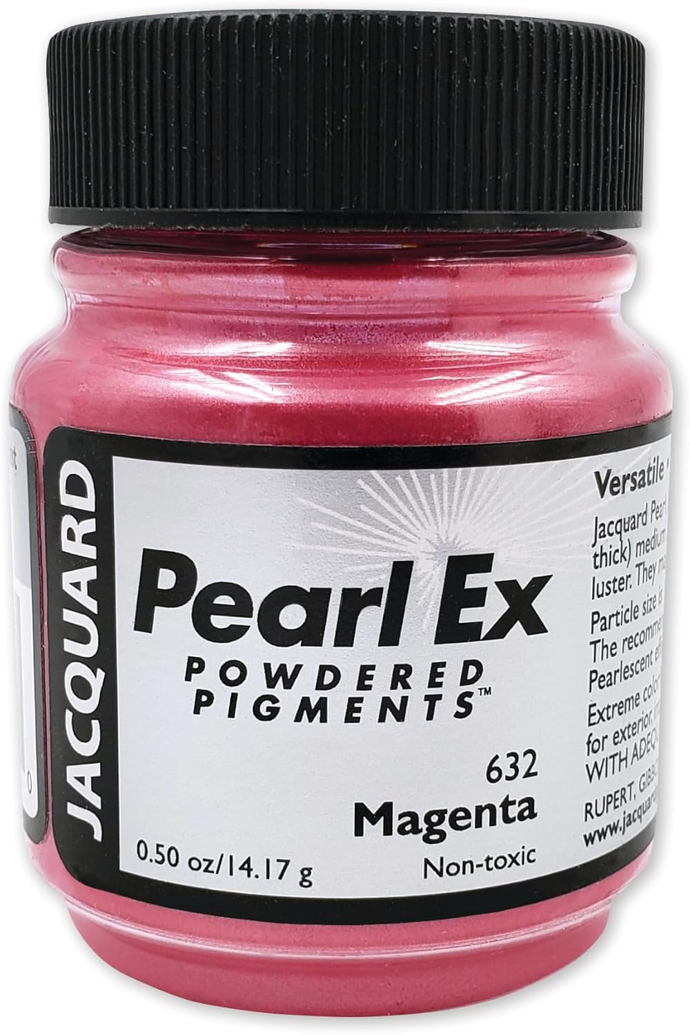 Jacquard Pearl Ex Pigment Powder 0.5 oz Magenta - Loose Mica Powder for Epoxy Resin, Watercolors, Calligraphy Ink & Clay - Epoxy Pigment Powder - Epoxy Resin Color (Pack of 2)