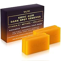 Vista 1 de VALITIC Barras de jabón eliminadoras de manchas oscuras con ácido kójico con vitamina C, retinol, colágeno, cúrcuma - Complejo japonés original