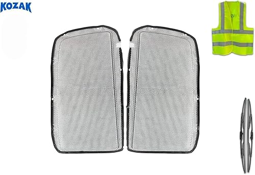 Miniatura 2 de KOZAK Red de malla de aluminio para insectos (derecha del pasajero y lado izquierdo del conductor) par para rejilla compatible con el logotipo