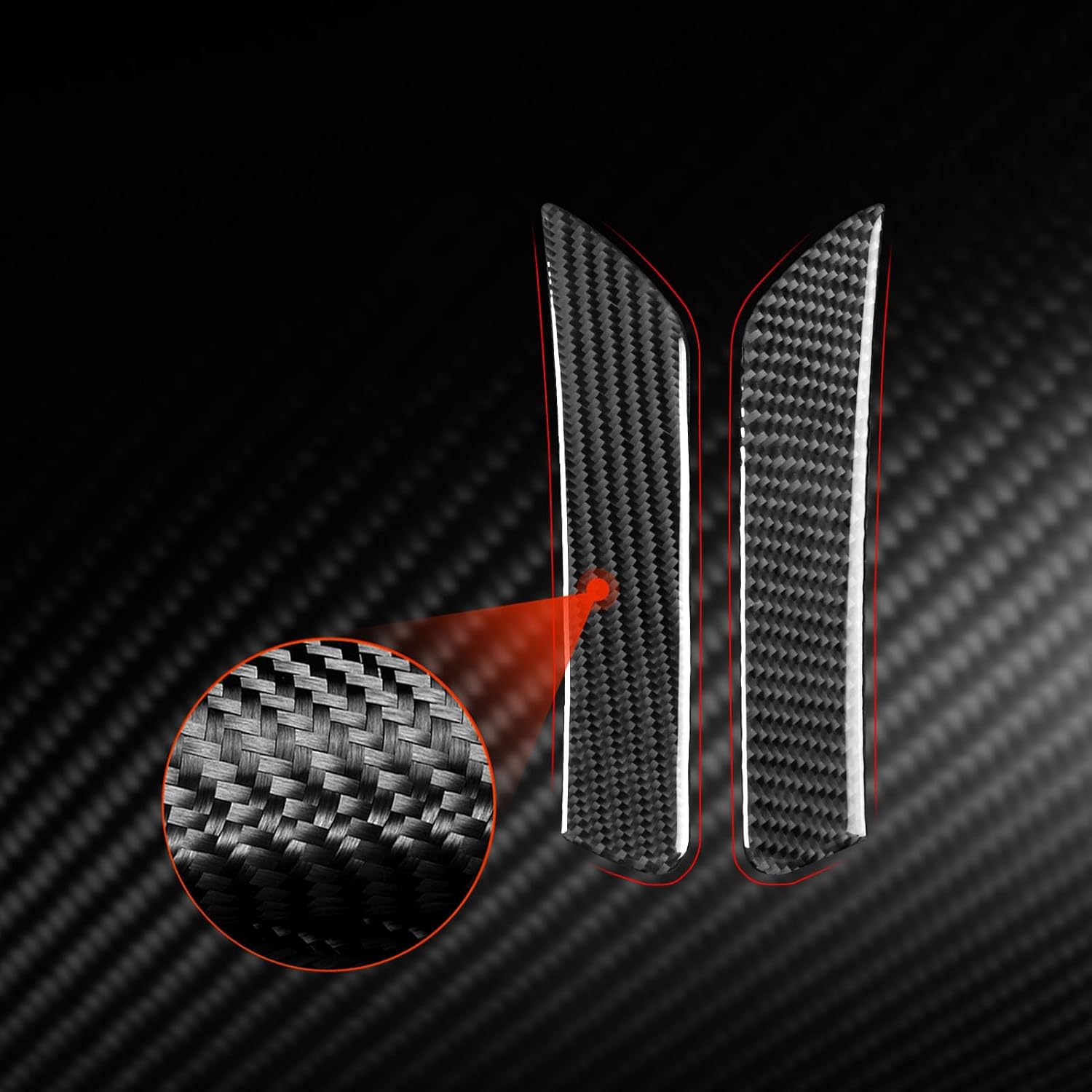 Car Trim Stickers Door Handle Decals Real Carbon Fiber Interior Cover Compatible with Hyundai Genesis Coupe 2013 2014 2015 2016 Accessories Decorations
