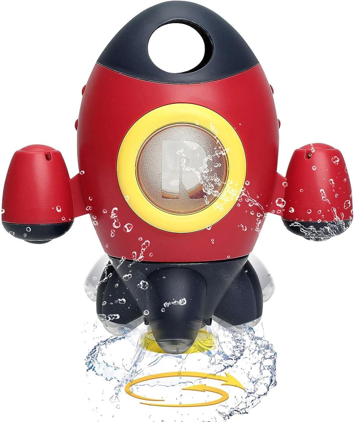 Baby Bath Toys, Space Rocket Shape Bathtub Toys for Toddlers, Spray Water Toys w/ Rotating Fountain, Bathroom Shower Toys for Infants Aged 18 Months 2 3 4 5 Years Old Kids Girls Boys