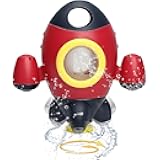 Baby Bath Toys, Space Rocket Shape Bathtub Toys for Toddlers, Spray Water Toys w/ Rotating Fountain, Bathroom Shower Toys for Infants Aged 18 Months 2 3 4 5 Years Old Kids Girls Boys