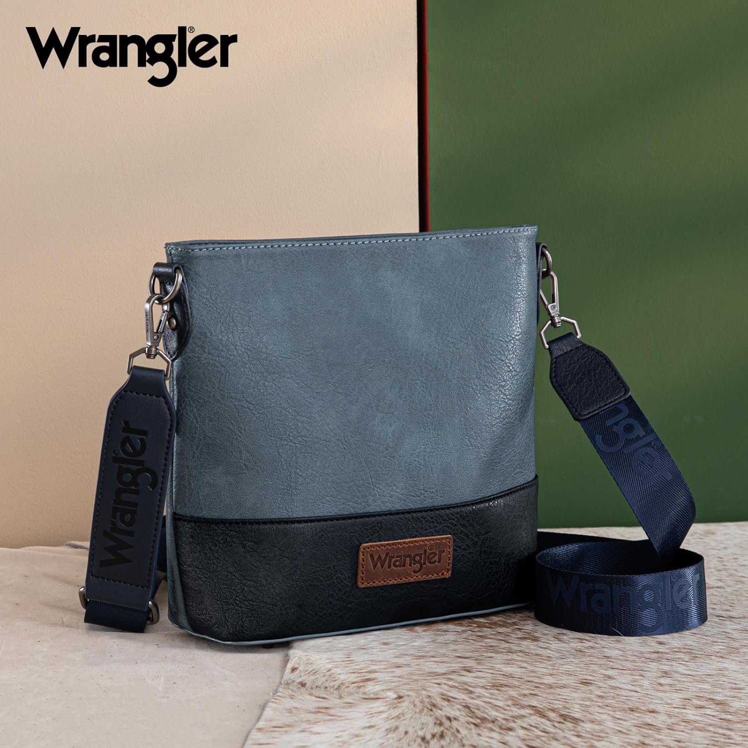 Wrangler Crossbody Purses for Women Two Tone Crossbody Bags Women Purses and Handbags - Image 3