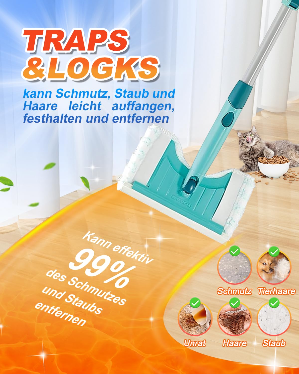 zestaw 2 zamiennych poszewek do myjki łazienkowej Bath Cleaner Micro Duo Telescope, mop do armatury, poszewka na mop z mikrofibry ze specjalnym włosiem, pokrowiec zastępczy do mopa
