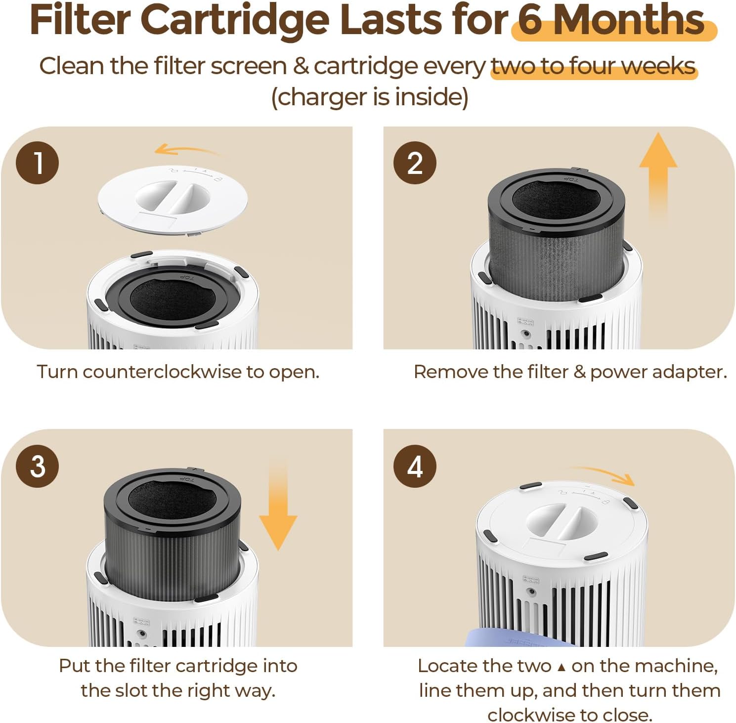 Air Purifiers for Bedroom, Jafända Pet Hair Air Purifier, Max 650 ft², 3-in-1 Filter, H13 HEPA Air Filter, 20dB Quiet Sleep Mode, 7-Night Light, Portable Handle for Home, Remove Dust, Smoke, Odor - Image 5