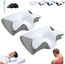 Ergo Z Pillow, 2026 Upgraded Lightweight Memory Foam 2 in 1 Ergonomic Pillow, Relieve Spine Improves Deep Sleep Quality for Side & Back Sleepers (2*Gray)