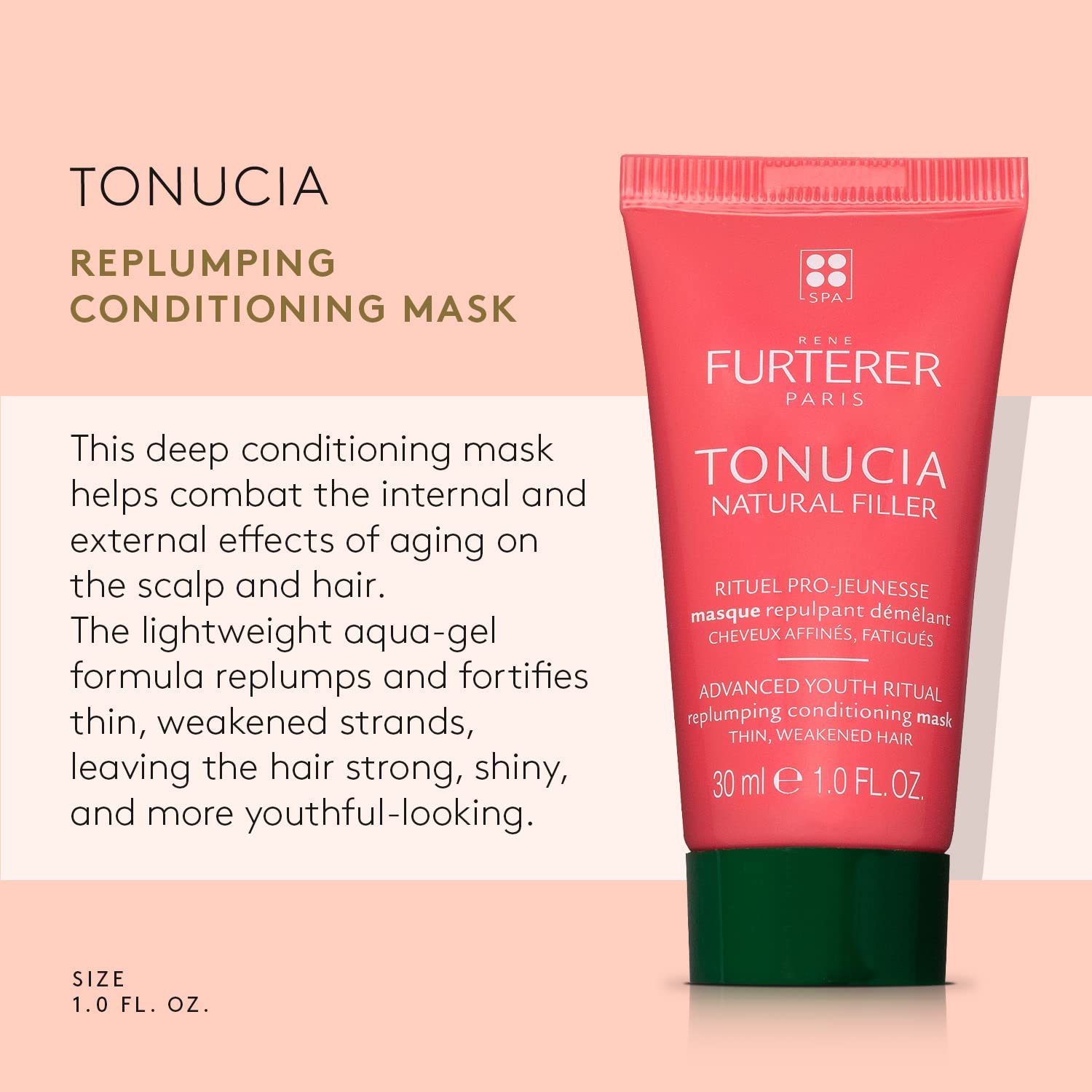Rene Furterer TONUCIA Replumping Conditioning Mask - For Thin, Weakened Hair Due to Aging - Redensify & Revitalize - Silicone-Free