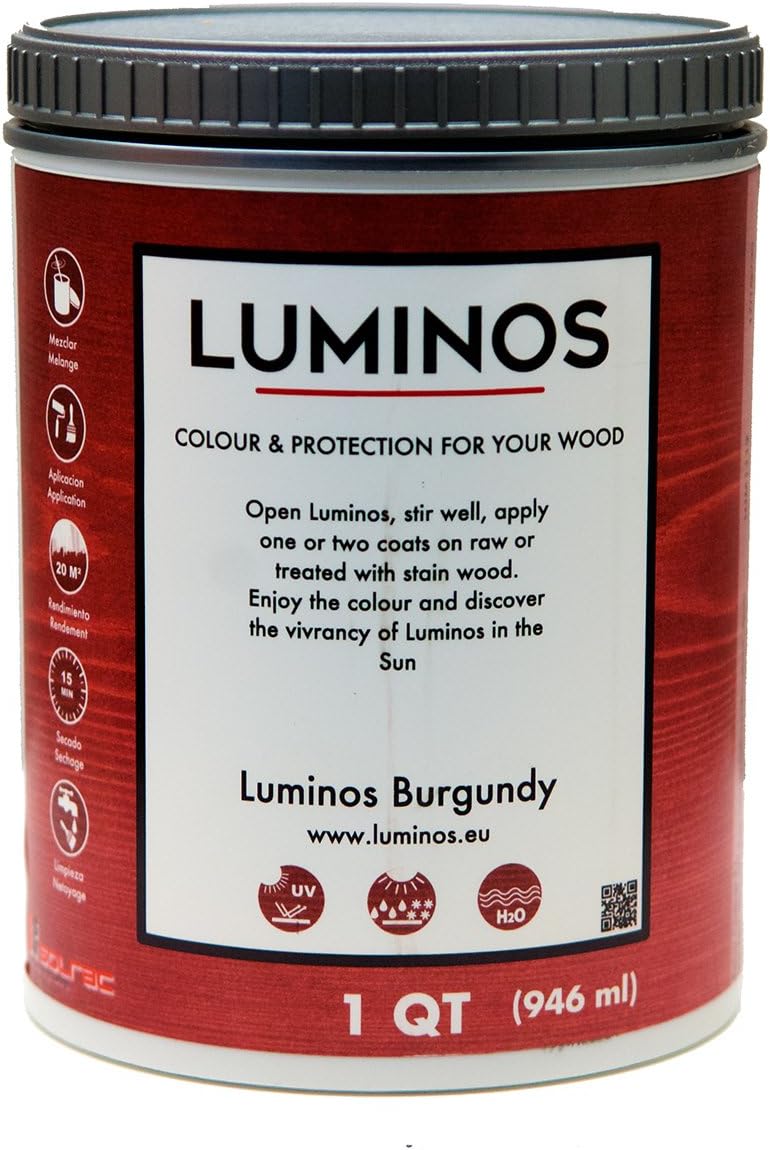 Solrac Luminos LUM1100 - Blanc PROVENAL - Outdoor Water-Based Wood Finish Stain Protector - White Provence 1QT
