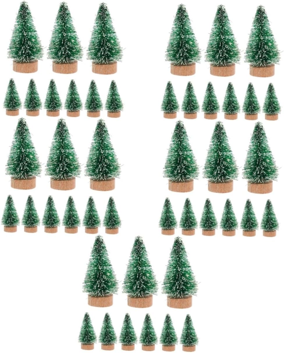 TOPBATHY 5 Sets Mini Christmas Tree Christmas Decoration Small Flocked