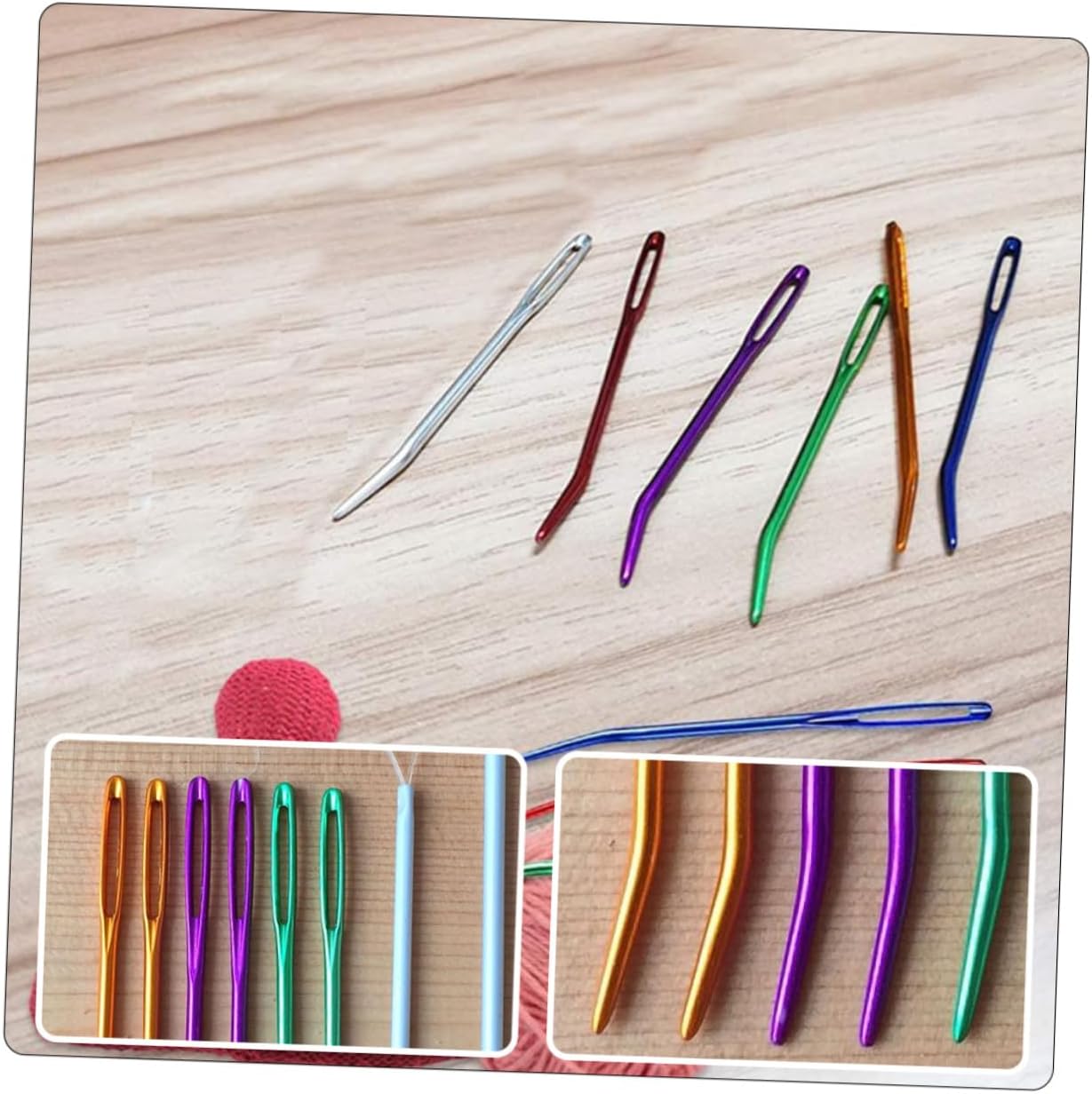 OHPHCALL 12 Pack of Darning Needles Compact Multi-Function for Tapestry Upholstery and Household Sewing Made of Aluminum Perfect for Yarn Accessories