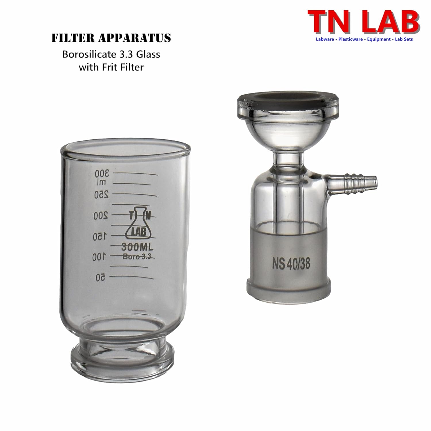 TN LAB 250ml Vacuum Filtration Apparatus Set Borosilicate Glass 250ml