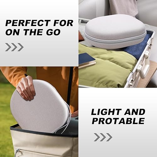 Miniatura 7 de Funda rígida compatible con auriculares Sony WH-CH720N, WH-CH520, ULT WEAR con cancelación de ruido, bolsa de almacenamiento de viaje color crema