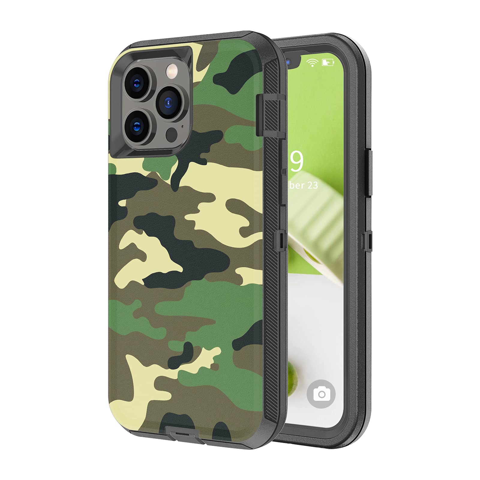 SZFIRSTEY Compatible with iPhone 13 Pro Max Case 12 Pro Max, Drop Protection Rugged Shockproof Military Protective Tough Durable Phone Cover Heavy Duty (Camouflage)