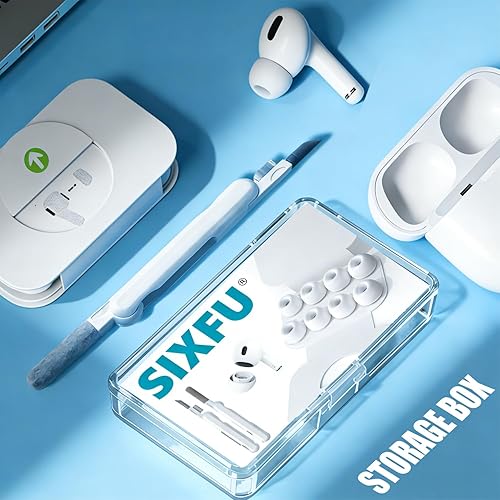 Miniatura 7 de 4 tamaños de repuesto de puntas de oreja compatibles con AirPod Pro y AirPods Pro 2 con caja de almacenamiento portátil y kit de limpieza, orificio